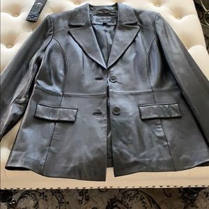 Genuine leather blazer